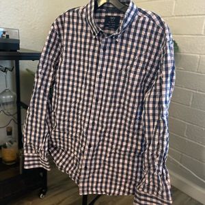 Light Pink & Navy Checkered Button Up